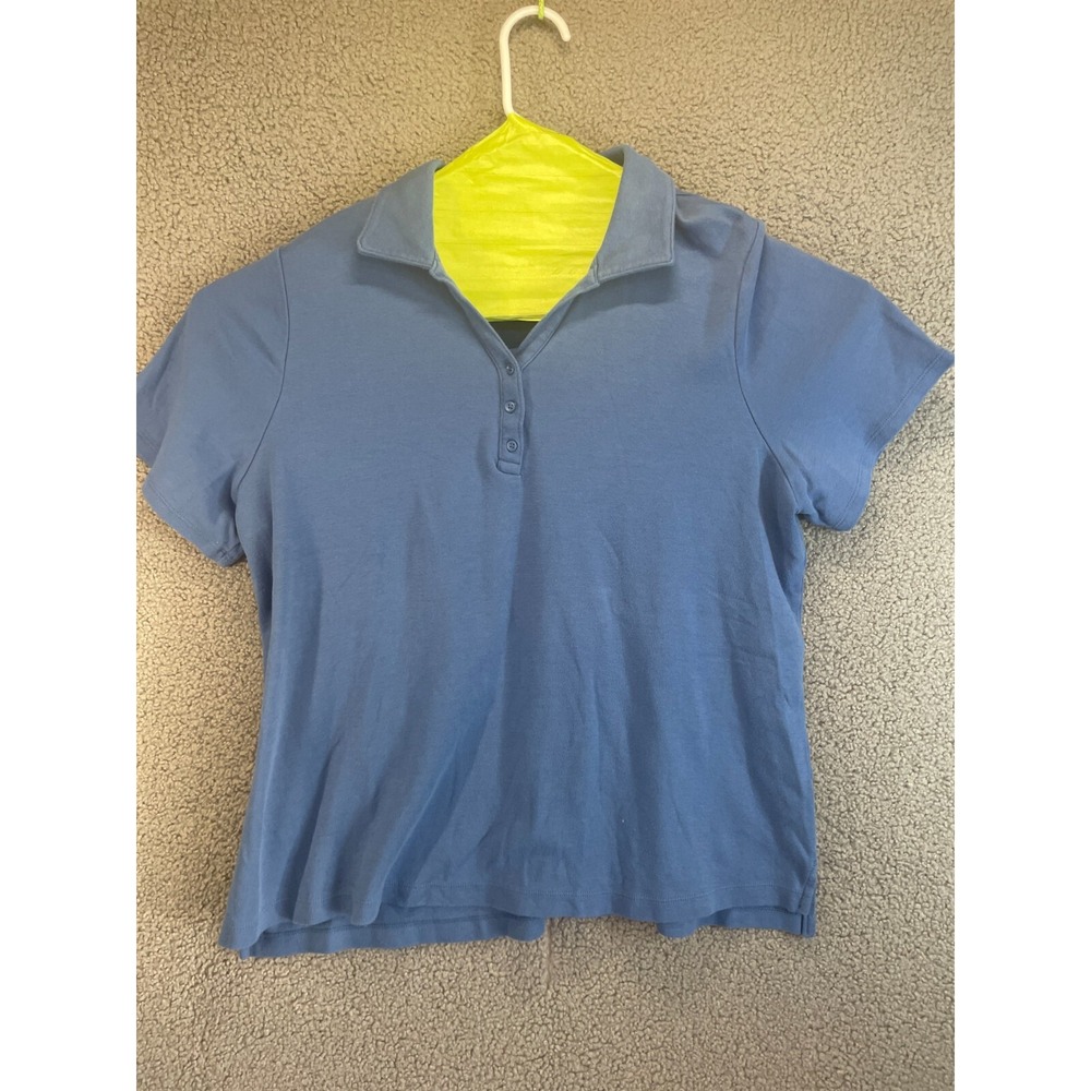 Croft & Barrow Womens Classic Tee Top Shirt 1X Blue Short Sleeve